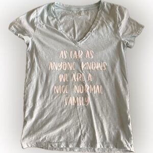 J Crew slub cotton tee shirt M robins egg blue v-neck tee top